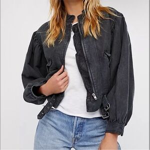 Free People Poet Bishop sleeve moto jacket